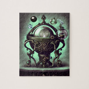 Ornate Cauldron with Green Crystal Ball and Orbs ジグソーパズル
