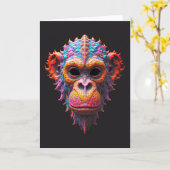 Ornate Chimp Mask カード (黄色い花)