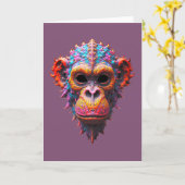 Ornate Chimp Mask カード (黄色い花)