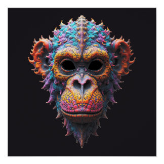 Ornate Chimp Mask ポスター