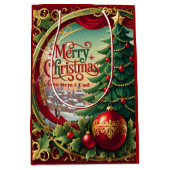 Ornate Christmas Tree ミディアムペーパーバッグ (正面)