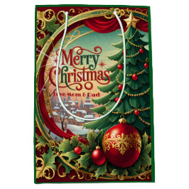 Ornate Christmas Tree ミディアムペーパーバッグ