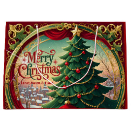 Ornate Christmas Tree ラージペーパーバッグ