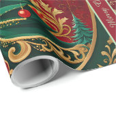 Ornate Christmas Wrapping Paper with Text ラッピングペーパー (ロールコーナー)