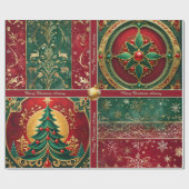 Ornate Christmas Wrapping Paper with Text ラッピングペーパー (フラット)