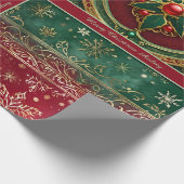 Ornate Christmas Wrapping Paper with Text ラッピングペーパー (角)