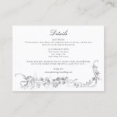 Ornate Classic French Rose Border Wedding エンクロージャーカード (正面)