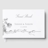 Ornate Classic French Rose Border Wedding ゲストブック (正面)