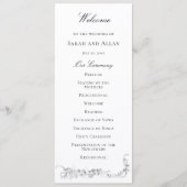 Ornate Classic French Rose Border Wedding プログラム (正面)