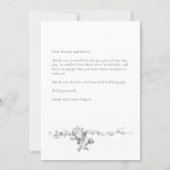 Ornate Classic French Rose Photo Wedding サンキューカード (裏面)