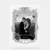 Ornate Classic French Rose Photo Wedding Welcome アクリルサイン (正面)