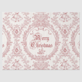 Ornate Classic Vintage Merry Christmas Red Toile 薄葉紙