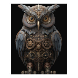 Ornate Clockwork Owl フォトプリント