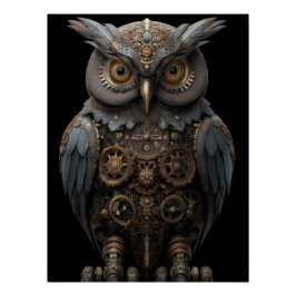 Ornate Clockwork Owl ポスター