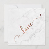 Ornate Copper Script w/ White Marble | ウェディング 招待状 (裏面)