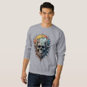 Ornate Cosmic Skull Gothic Baroque Mandala  スウェットシャツ (正面フル)