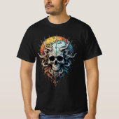 Ornate Cosmic Skull Gothic Baroque Mandala  Tシャツ (正面)
