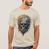 Ornate Cosmic Skull Gothic Baroque Mandala  Tシャツ (正面)