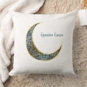 Ornate Crescent Moon Ramadan Pillow クッション (ブランケット)