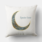 Ornate Crescent Moon Ramadan Pillow クッション (裏面)