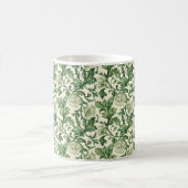 Ornate dark green acanthus leaves pattern コーヒーマグカップ (中央)