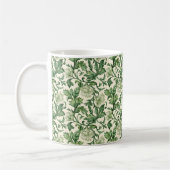 Ornate dark green acanthus leaves pattern コーヒーマグカップ (左)