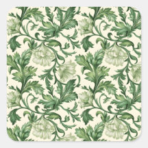 Ornate dark green acanthus leaves pattern