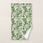 Ornate dark green acanthus leaves pattern バスタオルセット (ハンドタオル)