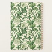 Ornate dark green acanthus leaves pattern プランナー手帳 (裏面)