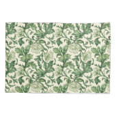 Ornate dark green acanthus leaves pattern 枕カバー (裏面-左)