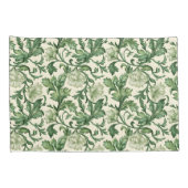 Ornate dark green acanthus leaves pattern 枕カバー (裏面-右)