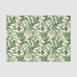 Ornate dark green acanthus leaves pattern 薄葉紙