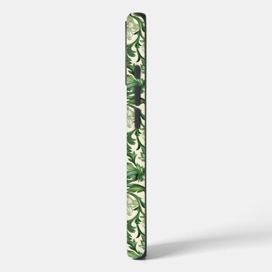 Ornate dark green acanthus leaves pattern Case-Mate iPhoneケース (裏面 / 左)