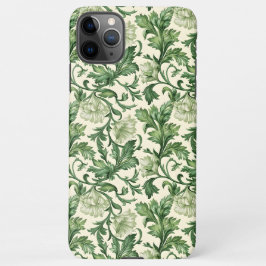 Ornate dark green acanthus leaves pattern iPhone 11Pro maxケース