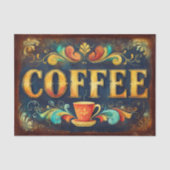 Ornate Distressed Coffee Typography FA1 Decoupage 薄葉紙 (正面)