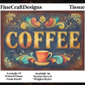 Ornate Distressed Coffee Typography FA1 Decoupage 薄葉紙