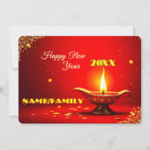 Ornate Diya – Warm Golden New Year シーズンカード (正面)