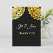 Ornate Elegant Flourish Wedding Thank You Card サンキューカード (スタンド正面)