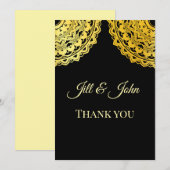 Ornate Elegant Flourish Wedding Thank You Card サンキューカード (正面/裏面)