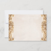 Ornate Elegant Gold Floral RSVP Response Card (裏面)