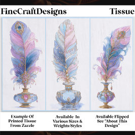 Ornate Elegant Quill & Inkwell Trio EQ2R Decoupage 薄葉紙