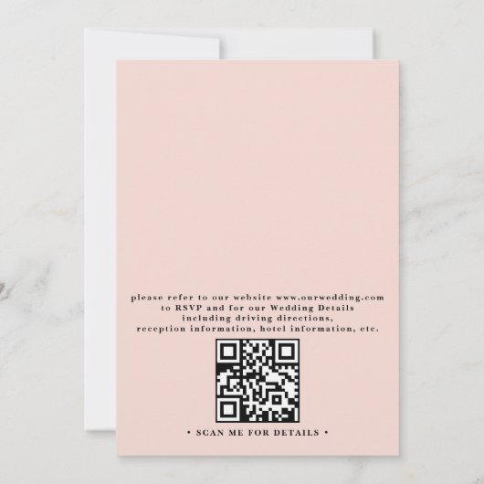 Ornate Embossed Graceful Bloom QR Code Wedding 招待状 (裏面)