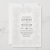 Ornate Embossed Palms Elegant QR Code Wedding 招待状 (正面)