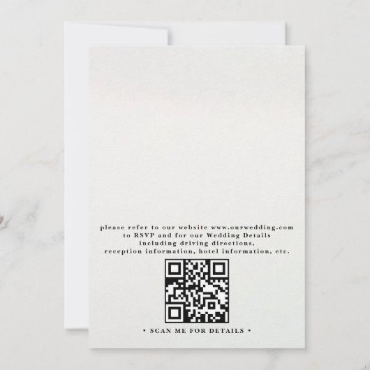 Ornate Embossed Palms Elegant QR Code Wedding 招待状 (裏面)