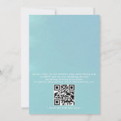 Ornate Embossed Tropical Palm QR Code Wedding 招待状 (裏面)