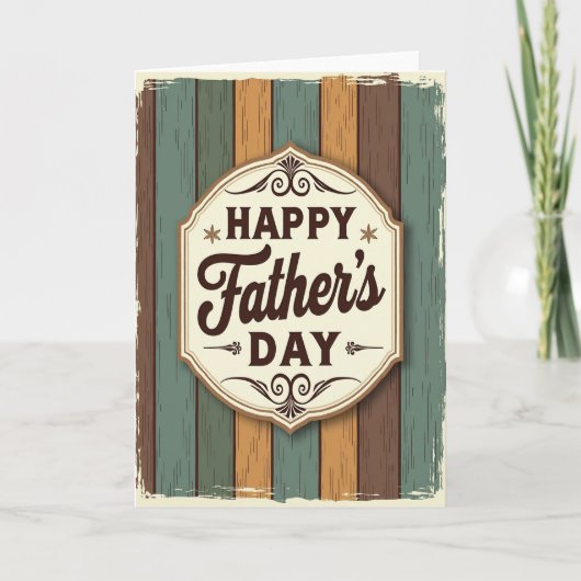 Ornate Fathers Day Plaque Card カード (正面)