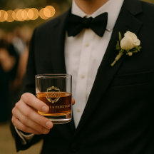 Ornate Faux Gold Crest Custom Monogram Wedding