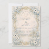 Ornate Floral Baroque Wedding 招待状 (正面)