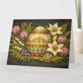 Ornate Floral Easter Egg カード (正面)