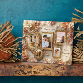 Ornate Floral Frames with Soft Gold Botanical Glow フォトプラーク